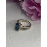 925 Sterling Silver Aquamarine Ring Size 7