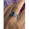 925 Sterling Silver Aquamarine Ring Size 7