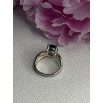 925 Sterling Silver Aquamarine Ring Size 7