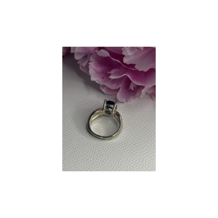 925 Sterling Silver Aquamarine Ring Size 7