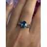 925 Sterling Silver Aquamarine Ring Size 7