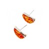 925 Sterling Silver Amber Stud Earrings