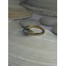 10K Yellow Gold Blue Topaz Heart & Diamonds Ring Size 7