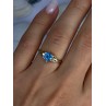 10K Yellow Gold Blue Topaz Heart & Diamonds Ring Size 7