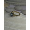 10K Yellow Gold Blue Topaz Heart & Diamonds Ring Size 7