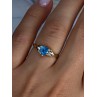 10K Yellow Gold Blue Topaz Heart & Diamonds Ring Size 7