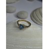 10K Yellow Gold Blue Topaz Heart & Diamonds Ring Size 7