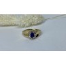 10K YELLOW GOLD SAPPHIRE & DIAMONDS RING SIZE 6.5