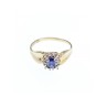 10K YELLOW GOLD SAPPHIRE & DIAMONDS RING SIZE 6.5
