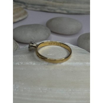 14K P HKS Yellow Gold Diamond 0.10 Carat Ring Size 6