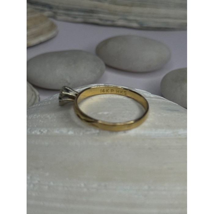 14K P HKS Yellow Gold Diamond 0.10 Carat Ring Size 6