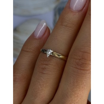 14K P HKS Yellow Gold Diamond 0.10 Carat Ring Size 6