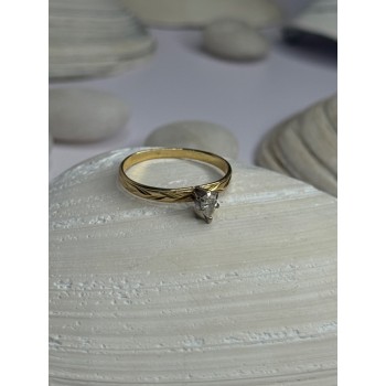 14K P HKS Yellow Gold Diamond 0.10 Carat Ring Size 6