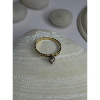 14K P HKS Yellow Gold Diamond 0.10 Carat Ring Size 6