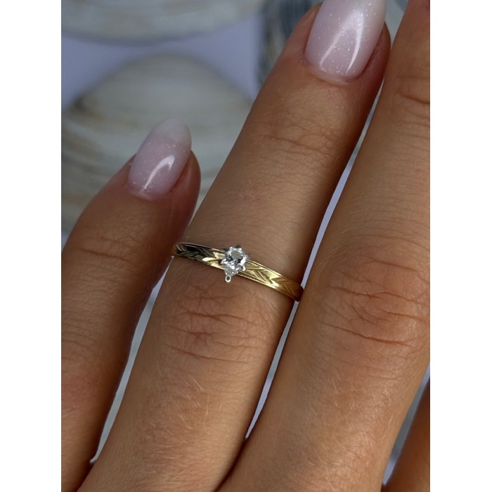 14K P HKS Yellow Gold Diamond 0.10 Carat Ring Size 6