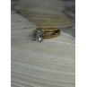 14K Yellow Gold Aquamarine & Diamonds Ring Size 5