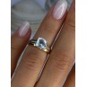 14K Yellow Gold Aquamarine & Diamonds Ring Size 5