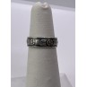 925 Sterling Silver Band Flower Pattern Ring Size 4