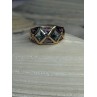 14K Yellow Gold Topaz & Amethyst & Diamond Ring Size 6