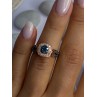 10K Rose Gold 1.2 Carat Diamonds & Blue Tourmaline Ring Size 6