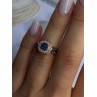 10K Rose Gold 1.2 Carat Diamonds & Blue Tourmaline Ring Size 6