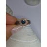 10K Rose Gold 1.2 Carat Diamonds & Blue Tourmaline Ring Size 6