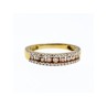 10K YELLOW GOLD WHITE SAPPHIRE & DIAMONDS RING SIZE 8