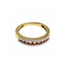 10K YELLOW GOLD WHITE SAPPHIRE & DIAMONDS RING SIZE 8