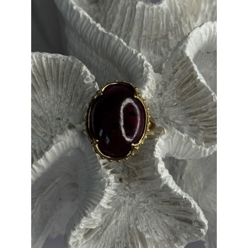 925 Sterling Silver Gold Plated Ruby Ring Size 7.5