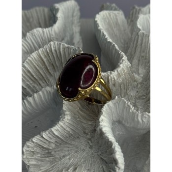 925 Sterling Silver Gold Plated Ruby Ring Size 7.5