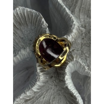 925 Sterling Silver Gold Plated Ruby Ring Size 7.5