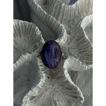 Vintage 925 Sterling Silver Charoite Ring Size 6