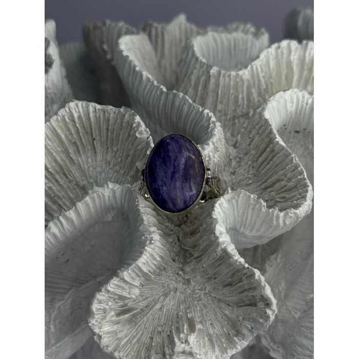 Vintage 925 Sterling Silver Charoite Ring Size 6