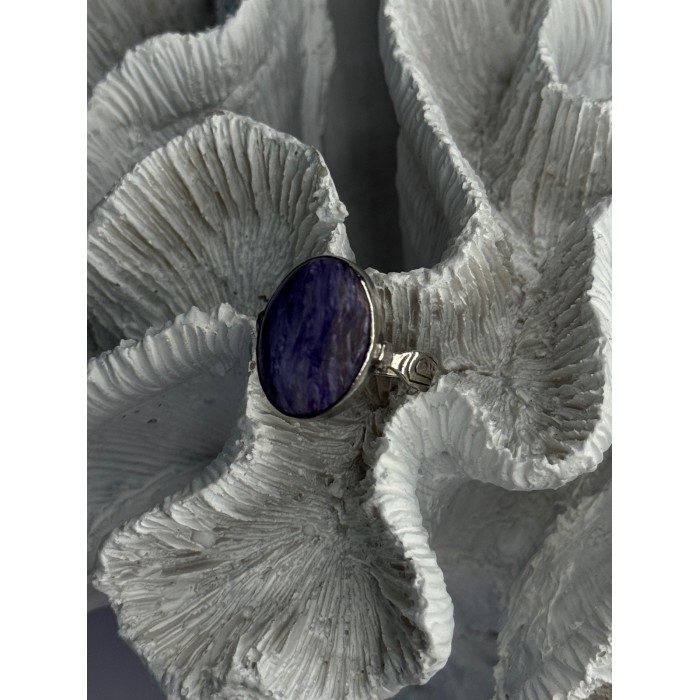 Vintage 925 Sterling Silver Charoite Ring Size 6