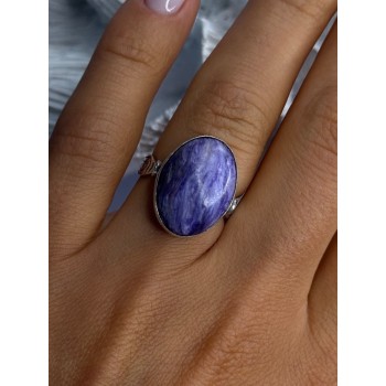Vintage 925 Sterling Silver Charoite Ring Size 6