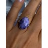 Vintage 925 Sterling Silver Charoite Ring Size 6