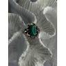 Vintage 925 Sterling Silver Malachite Ring Size 8.5