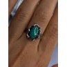 Vintage 925 Sterling Silver Malachite Ring Size 8.5