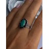 Vintage 925 Sterling Silver Malachite Ring Size 8.5