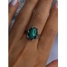 Vintage 925 Sterling Silver Malachite Ring Size 8.5