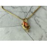 Chain With Pendant In Gilding Coral & CZ