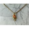 Chain With Pendant In Gilding Coral & CZ