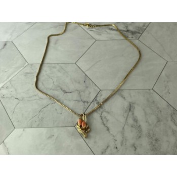 Chain With Pendant In Gilding Coral & CZ