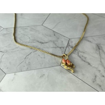 Chain With Pendant In Gilding Coral & CZ