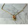 Chain With Pendant In Gilding Coral & CZ