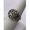 925 Sterling Silver Porous Flower Design Ring Size 8