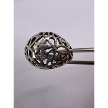 925 Sterling Silver Porous Flower Design Ring Size 8