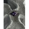 925 Sterling Silver Amethyst & Diamond Heart Ring Size 8.5