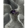 925 Sterling Silver Amethyst & Diamond Heart Ring Size 8.5