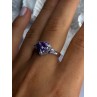 925 Sterling Silver Amethyst & Diamond Heart Ring Size 8.5